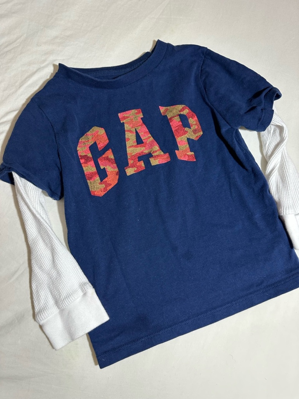 GAP Kids Navy Blue Layered-Look Long Sleeve Tee Toddler 4-5